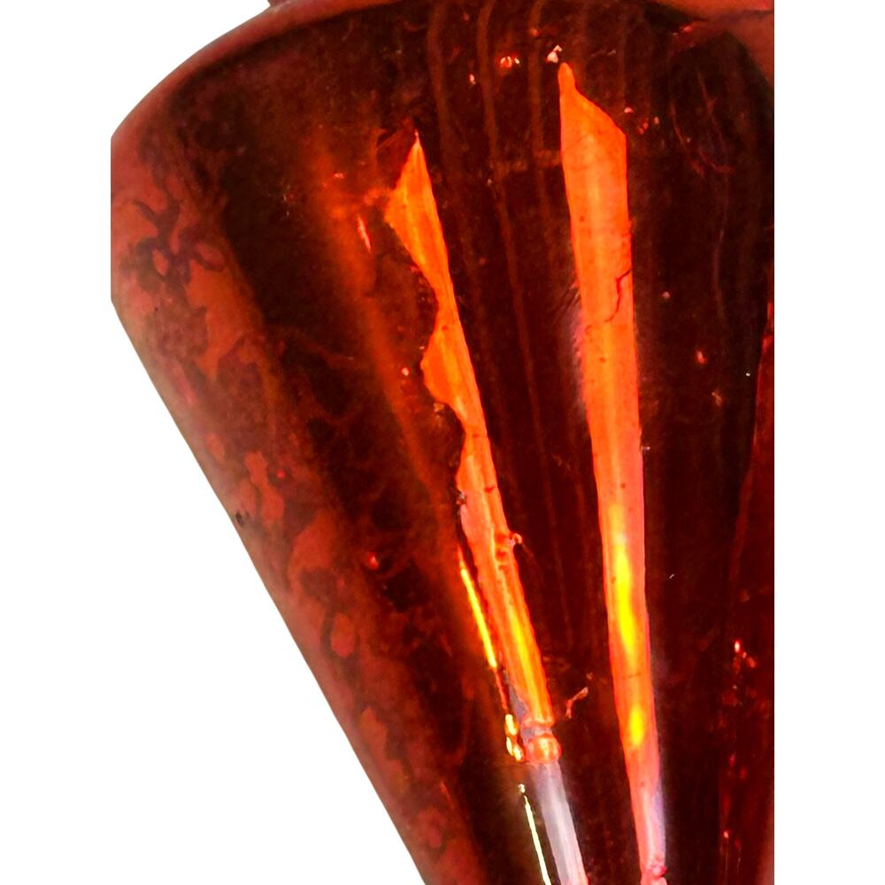 Red Mercury Glass 9" to 11" Vintage Finial Christmas Ornaments-Stunning-Set of 3 - Picture 7 of 7